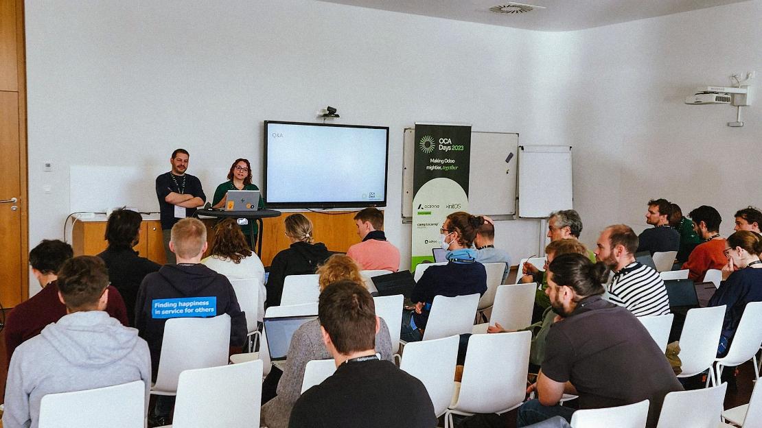 Julie Lebrun de Numigi qui anime une formation lors des OCA Days 2024 en Belgique.